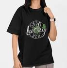 Lucky Mom Shirt Clover St Patrick’s Day Gift for Mom Women T-Shirt XL