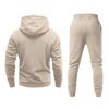 Men's Casual Printed Sweatshirt Set, Men's Hooded Drawstring Sweatshirt And Sweatpants Two-piece Set