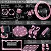 NBTEPEM 27-Piece Bling Car Accessories Set - Universal Fit Steering Wheel Covers, License Plate Frames, Phone Holder, Car Fast Charger, Coasters