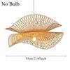 Floating Double Lotus Leaves Hand-woven Bamboo Ceiling Fixture Ancient Natural Rattan Pendant Lighting Ceiling Hang Light
