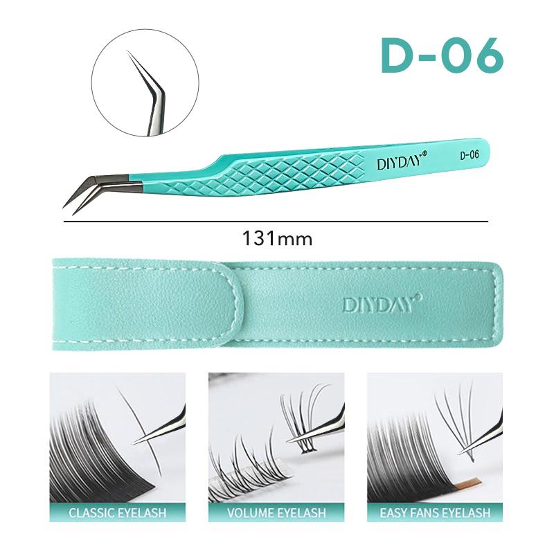 

Diyday Counter-Slip Eyelash Extensions Tweezers High-Density Fiber Tip Eyebrow Tweezer Professional Precision Beauty Tools