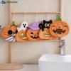Halloween Decoration Kitchen Hand Towels Ultra Absorbent Coral Fleece Pumpkin Ghost Pirate Towel With Hanging Loop