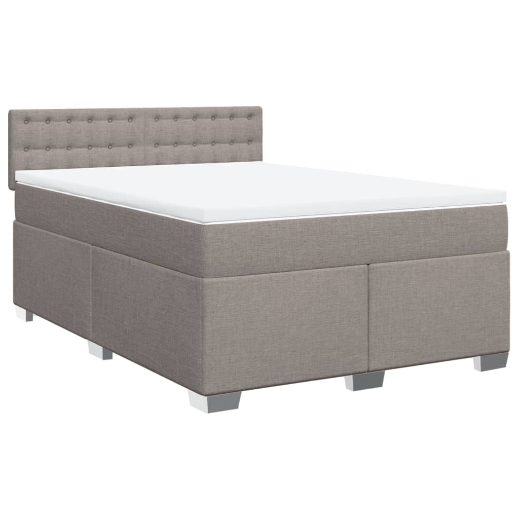 Vidaxl Letto Continentale Con Materasso, Taupe, Tessuto, 140X190 Cm