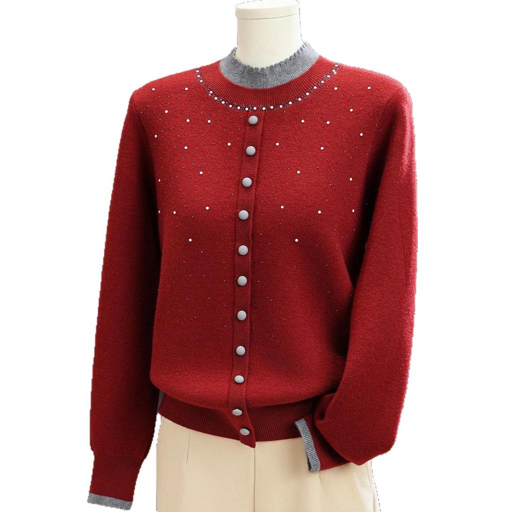 Neues Baby von Mama: Herbst/Winter Strick-Samt Basis-Pullover - Vielseitig, Warm und Stilvoll für Damen