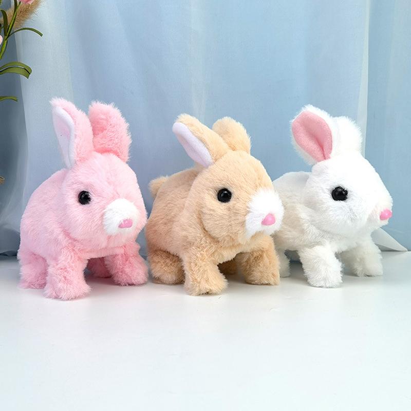 Plush Rabbit Toy Robot Bunny Walking Jumping Running Animal Shake Ears Cute Electric Pet for Kids Birthday Gifts