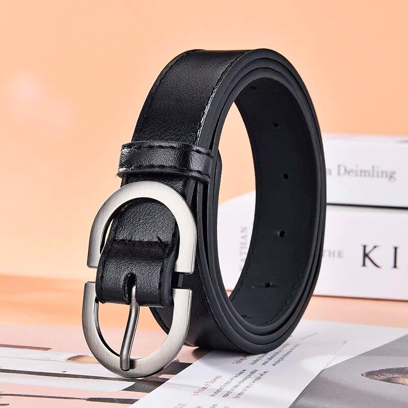 Women's Belt Minimalist Trendy Belt High End Authentic Casual Versatile Needle Button Belt Paired with Skirt Jeans Lady Belt New