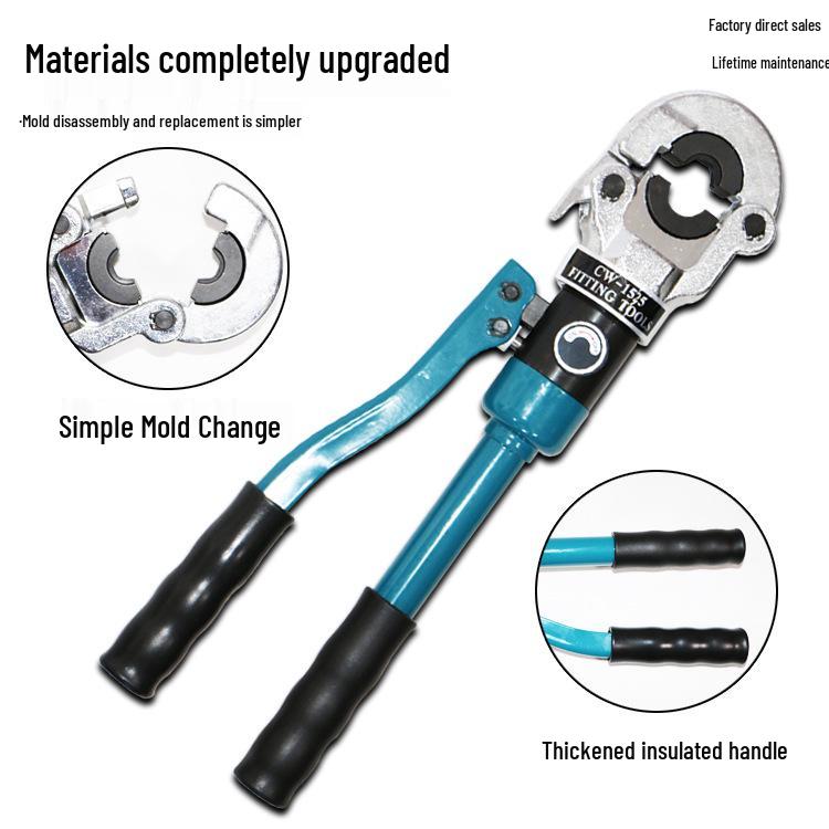 Hydraulic Crimping Pliers for Thin-Walled Stainless Steel, Single/Double Card Pipes, and Aluminum-Plastic Pipes (CW-1632/1525)
