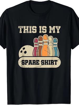 This Is My Spare Shirt Bowling Lane Pin Bowling Ball Rack Clothing Graphic Short Sleeve Shirt Unisex Men Women AllSeason