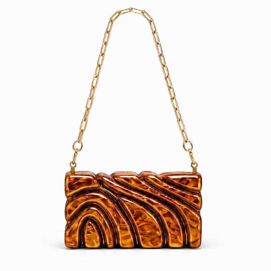 Damen Schräg-Schultertasche, Speziell geformte Muschel Acryl Tasche, Mode Hochzeits-Dinner Clutch Tasche