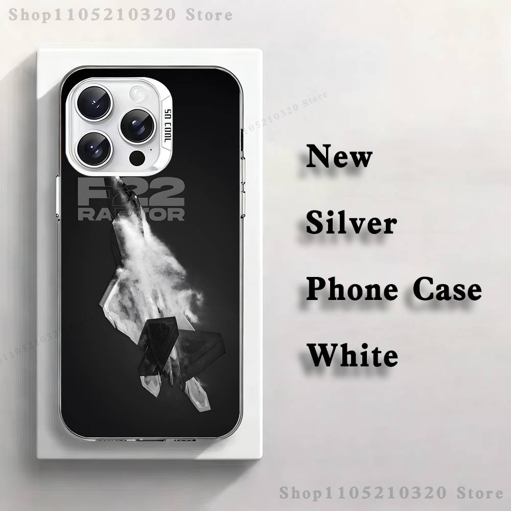 Fighter Plane F-F-22 S-SU-57 Phone Case For iPhone 17,16,15,14,13,12,11,Mini,Pro,E,MAX White Matte Silicone Whtie Cover