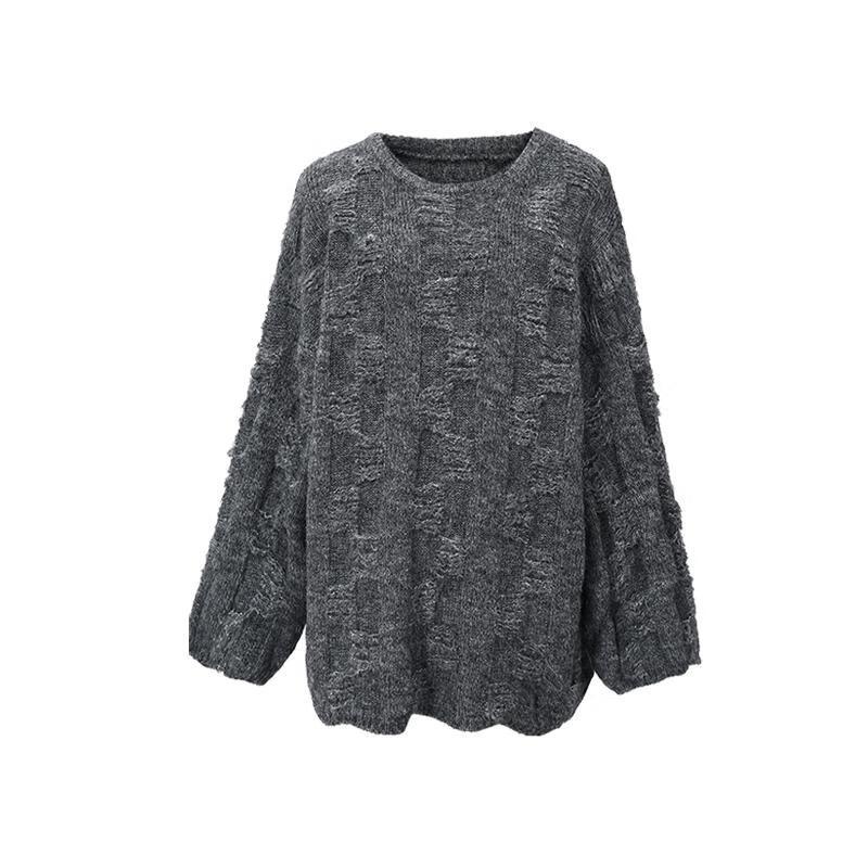 Damen Langarm Rundhals Strickpullover