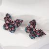 Schmetterlingsförmige Damen-Steckohrringe mit synthetischem Zirkonia-Inlay, Vintage, Kreativ, Kupfermaterial, Bankett-Schmuck, Handwerk