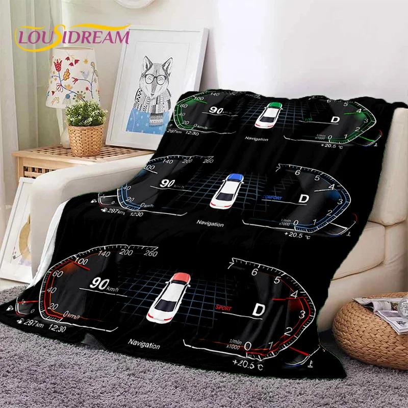 3D Car Dashboard Machine Control Screen Racing Soft Flannel Blanket for Beds Bedroom Sofa,Throw Blanket for Outdoor Leisure Nap