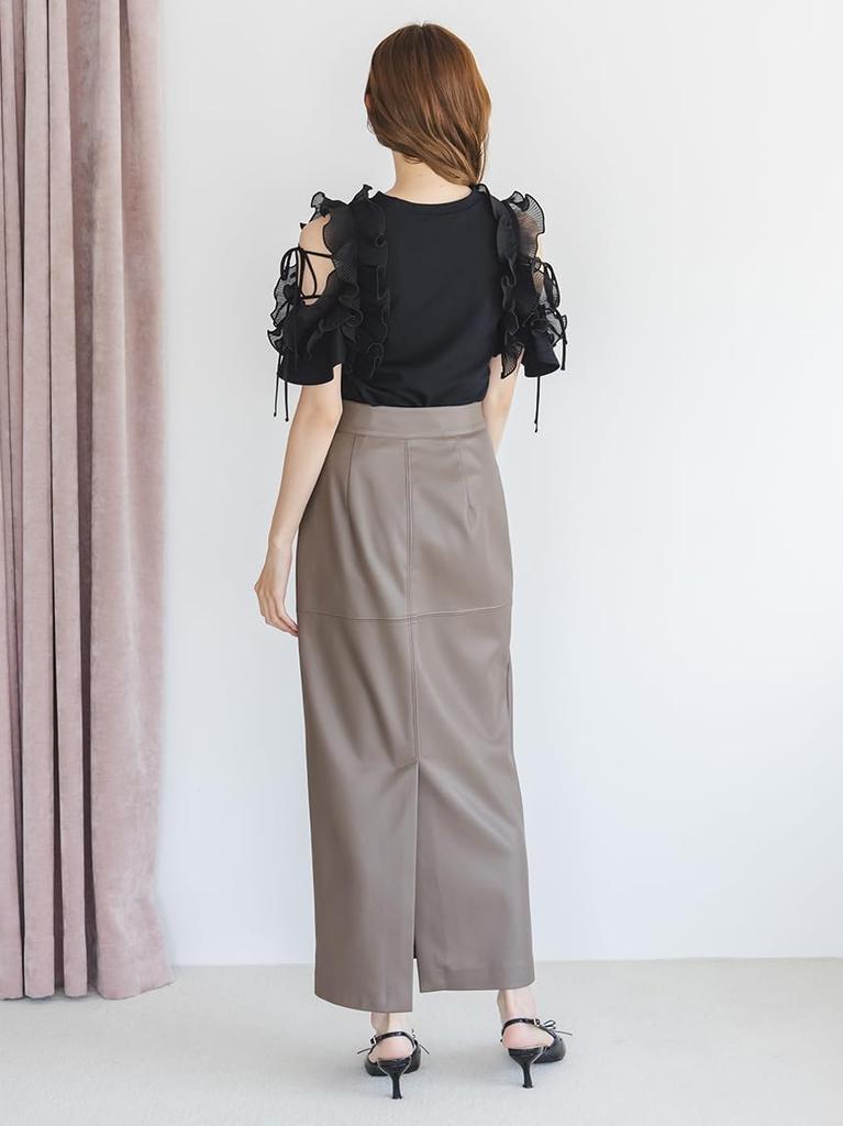 Stretch Leather Tight Skirt SWFS254285MOC0