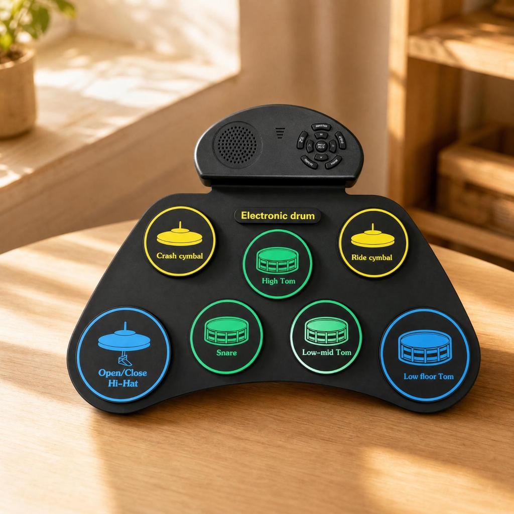 Portable Electronic Drum Adjustable 7-volumePad Kit Compact for