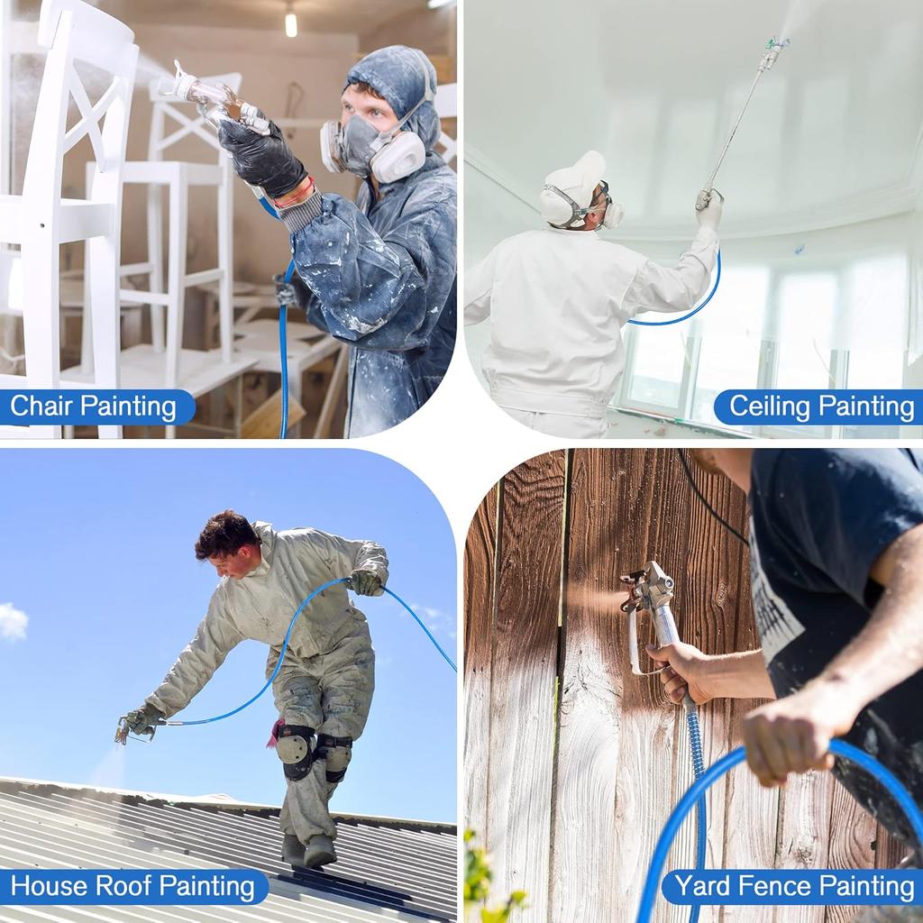 Enhon 2 Pcs 4 ft Airless Paint Spray Extension Hose Compatible with Graco 247338, 3/16"ID High Pressure Paint Spray Whip Hose, 3000 PSI Flexible