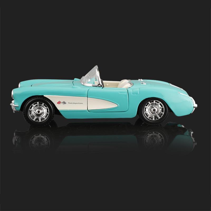 AABKB1 Maisto 1:24 Chevrolet Corvette 1957 Legierungs-Roadster Sportwagen Modell Druckguss Metall Klasse Klassische Retro-Fahrzeuge Automodell Kinderspielzeug Geschenk