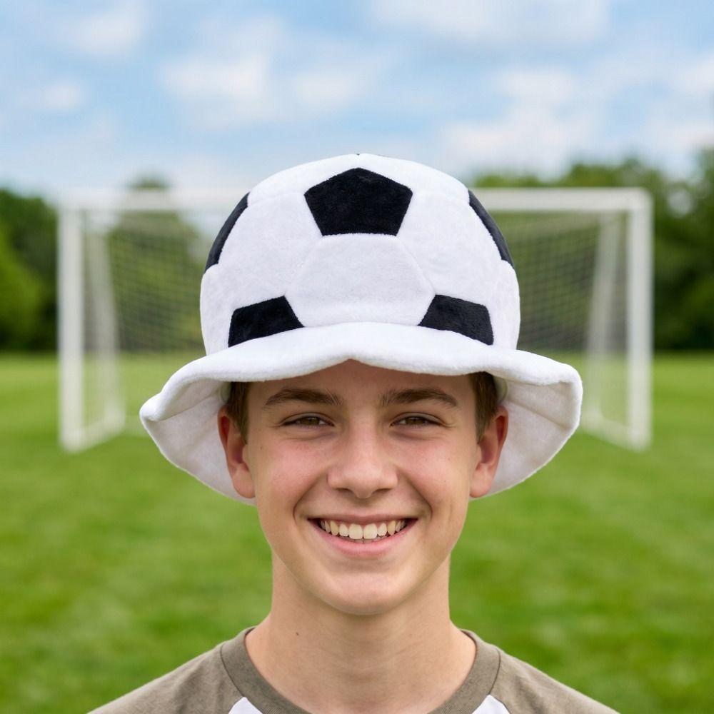 Soft Soccer Head Cover Comfortable Halloween Cap Cartoon Football Headgear  Sports Fans