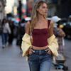Women's Sexy Fishbone Bustier Camisole - Slimming Waist Zipper Bandeau Top
