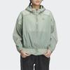 Adidas Solid Color Zip Hoodie Jacket Women Outerwear Green HY2828