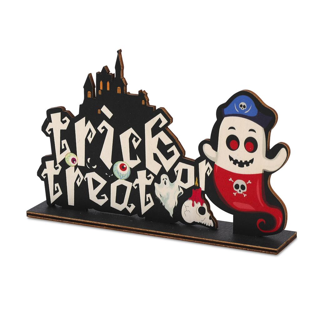 Halloween Decoration Wooden Ornaments Bar Front Desk Horror Atmosphere Table Ornaments
