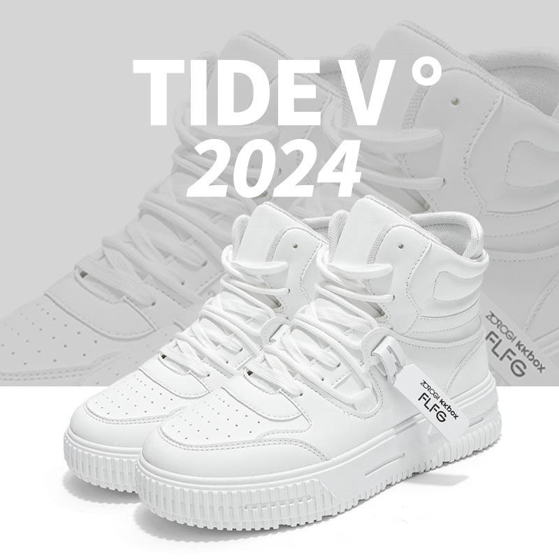 

Large size men s shoes autumn and winter high-top board shoes couple fashion white shoes teen student tide shoes 35
