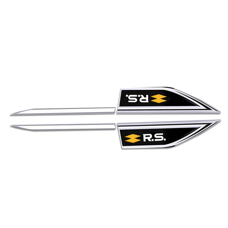 Car Door Side Fender Blade Logo Emblem Badge Decal Sticker for Renault RS Megane 2 3 4 Twingo Clio Talisman Captur Trafic Kwid AA18