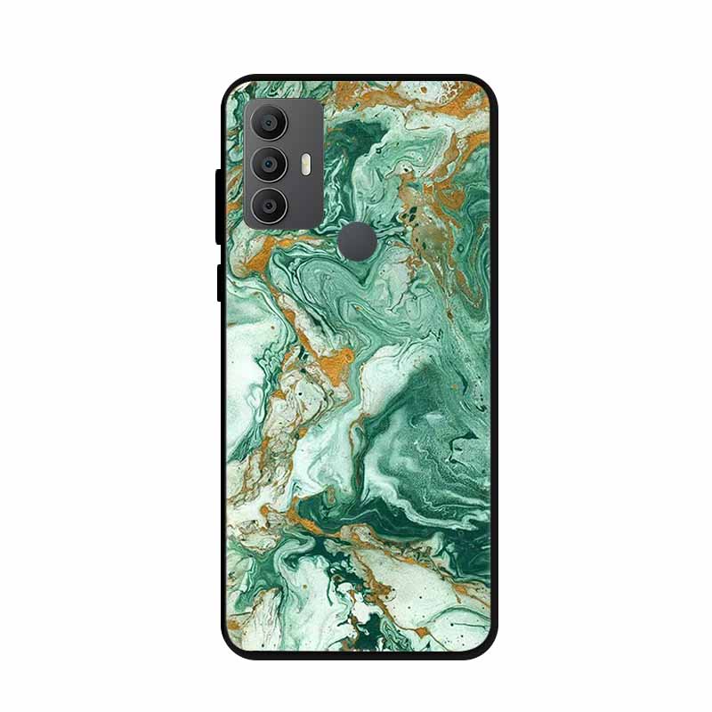 For Alcatel 1V 2021 Case 6002A 6002D 6.52" Marble Silicone TPU Soft Shockproof Phone Case for Alcatel 1V (2021) Covers Coque 1 V