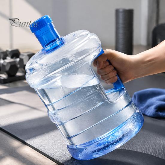 Easy Grip Water Jug Reusable with Handle, Clear PET Refillable Portable Handle Tank Bottle, Storage Container for Home Office And Emergency