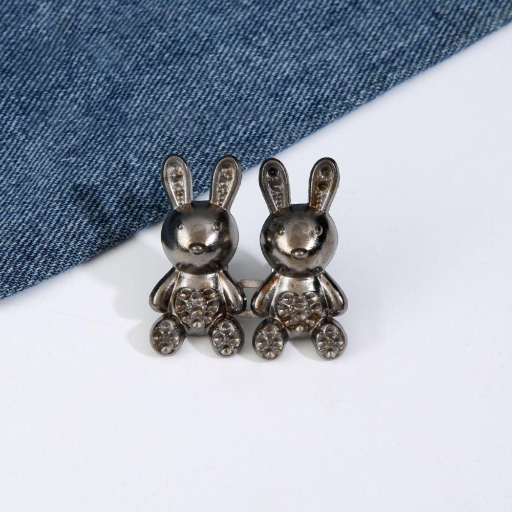 

Replacement Jeans Buttons Rabbit Pants Pins Portable Repair Kit Antique silver-Style3
