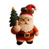 1/2/4Pcs Christmas Crocheted Santa Claus Ornament Handmade Knitted Yarn Middle Finger Santa Doll Xmas Holiday Party Decoration