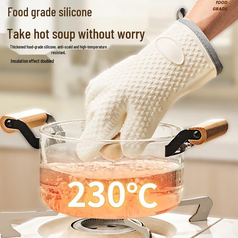 Jie Kainuo Silicone Heat-Resistant Kitchen Oven Gloves