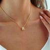 Bubble Letter Necklace Gold, Dainty Initial Necklaces for Women 14K Gold Plated Small A to Z Name Necklace Personalized Simple Initial Pendant Cute