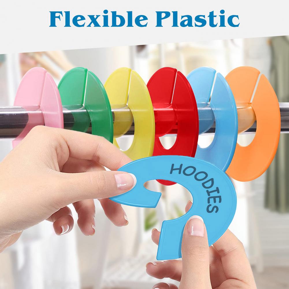 10Pcs Size Separators Practical Round Clothes Sorting Tag Hanger Separators Compact Clothing Size Separators