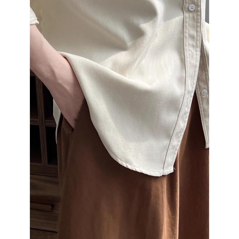 Women's Clothing Pure Cotton Brushed Shirt for Women Autumn New Loose Shirt
