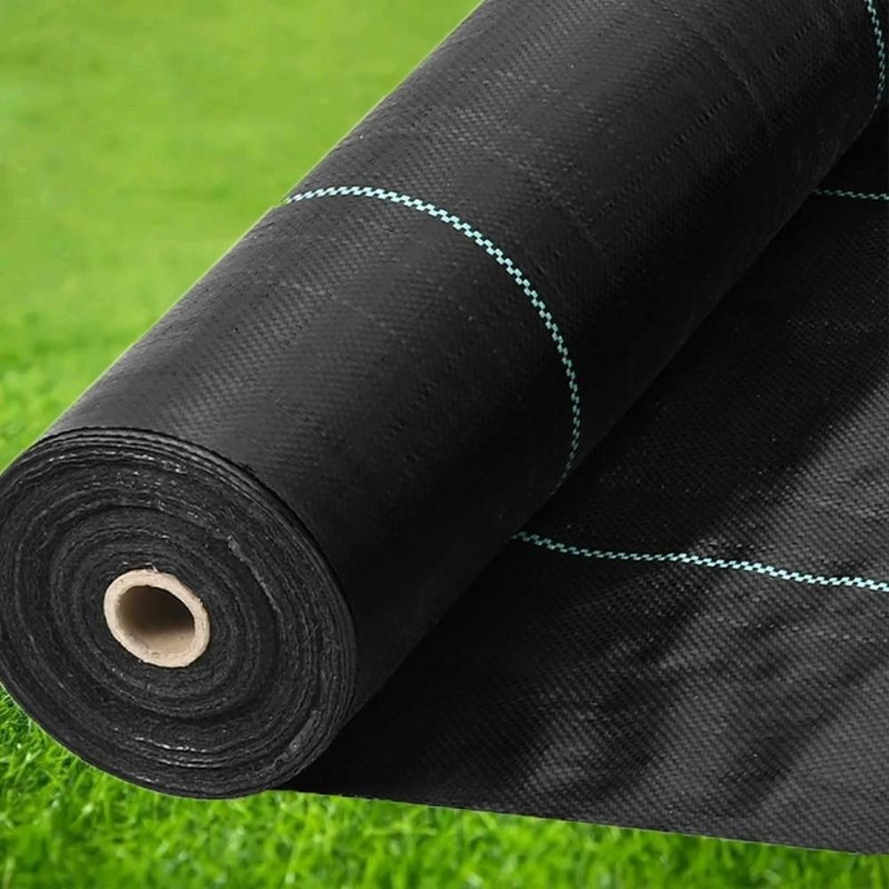 Polypropylene Weed Barrier Fabric Black Woven Grow Mulch Film  Driveway Control