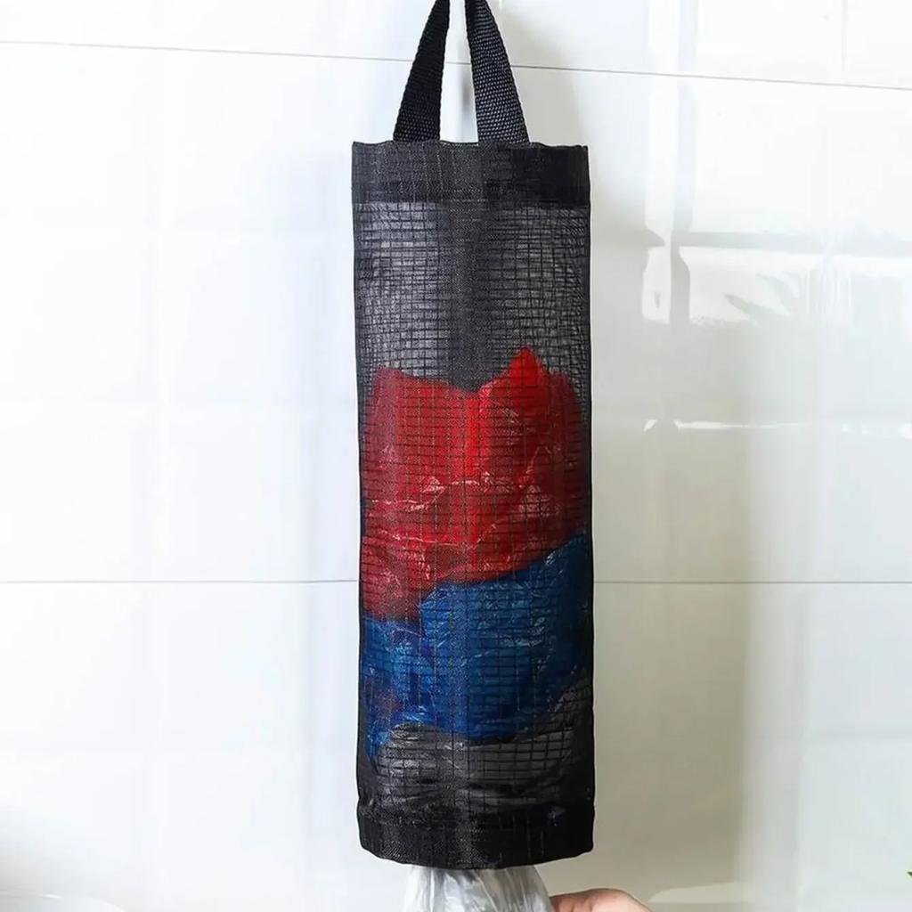 1/2/3pcs Sundries Bag Storage Wall Mount Mesh Pouch  Dispenser Hanging Reused Storage Pouch Trash Bags Kitchen Garbage