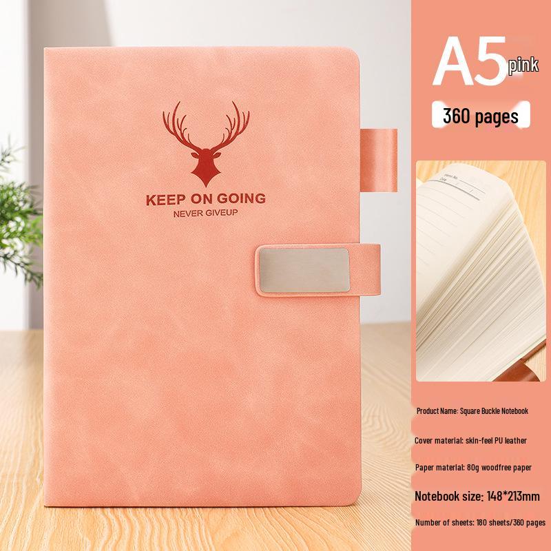 A5 Sheepskin Leather Business Notebook – Thick, Soft Cover for Meetings & Records