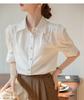 Blue Shirt Interview Summer 1116 New French Commuter Shirt Temperament Short Sleeve Professional Polo Collar Top Trend