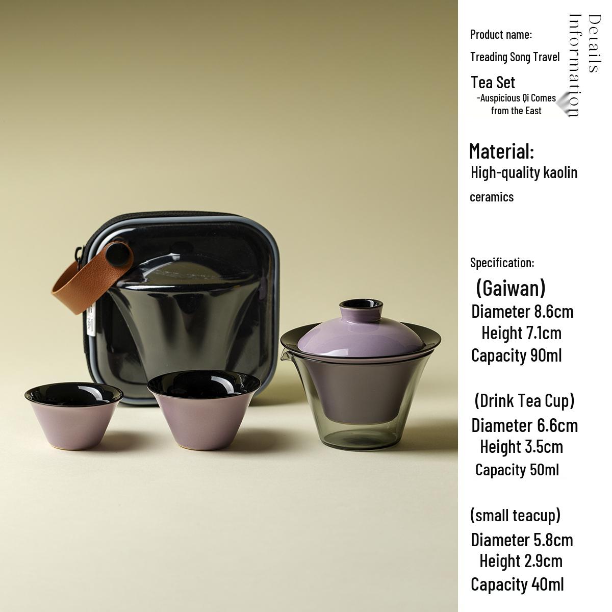 Portable Purple Qi Travel Tea Set - Quick Brew Cup for Outdoor Camping