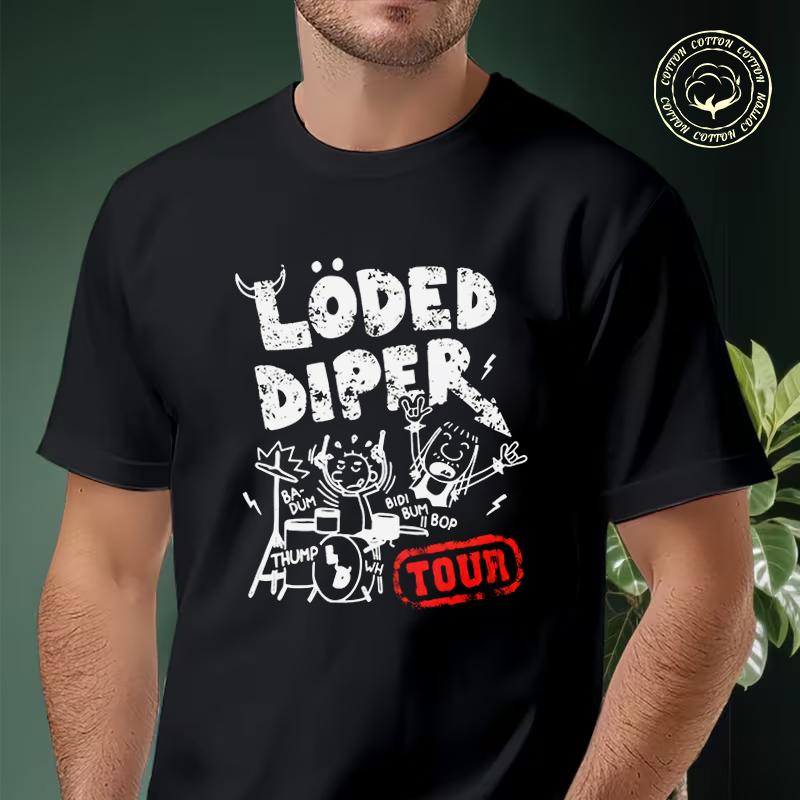Drukowanie LODED DIPER Koszulka Motocyklowa Męska Hip Hop Streetwear Unisex Codzienna Modna Krótka