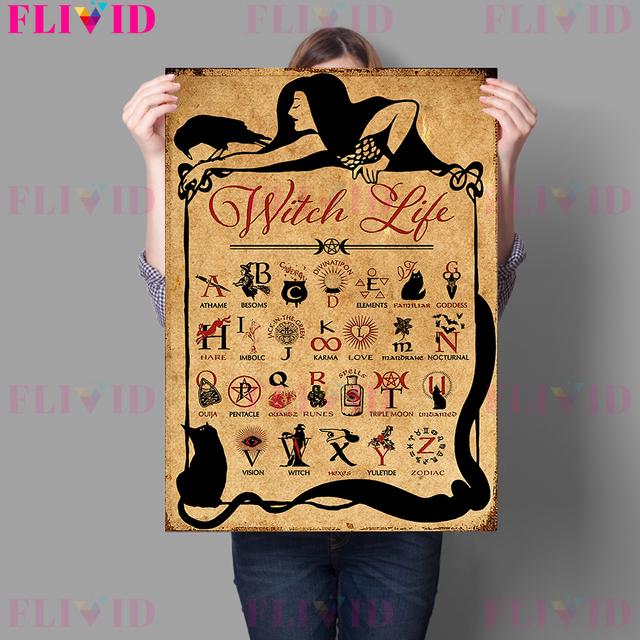 Tree Magic Gardening Witches and Witchcraft Basic Plant Retro Decorative Painting Wall Art Canvas Printmaking