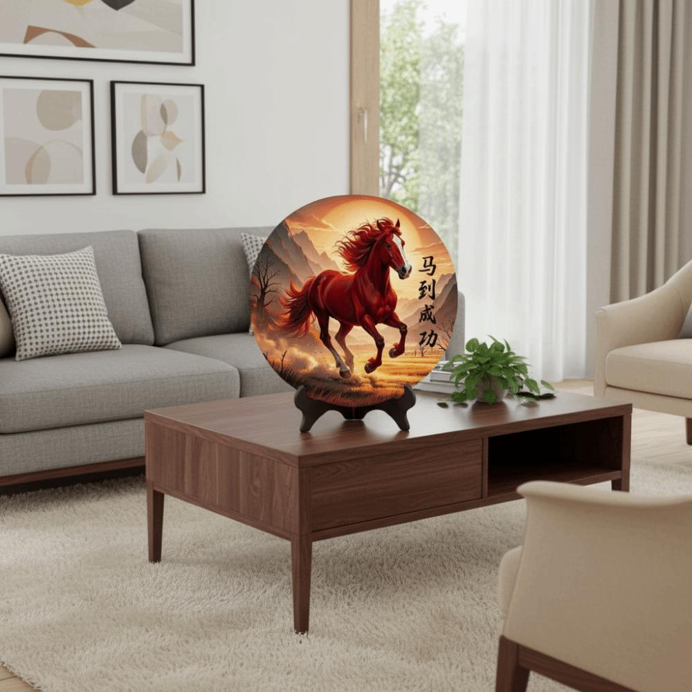 Horse Year Photo Frame Decorations Wooden Desktop Ornament Home Decor Home Decor Ornament  Office
