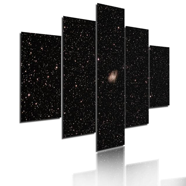 Helles Galaxie-Poster, Nebel, Weltraum, Universum, Wolken, Leinwandgemälde, 5-teilig, modulares Bild, Druck, Sternenhimmel, Wandkunst, Heimdekoration