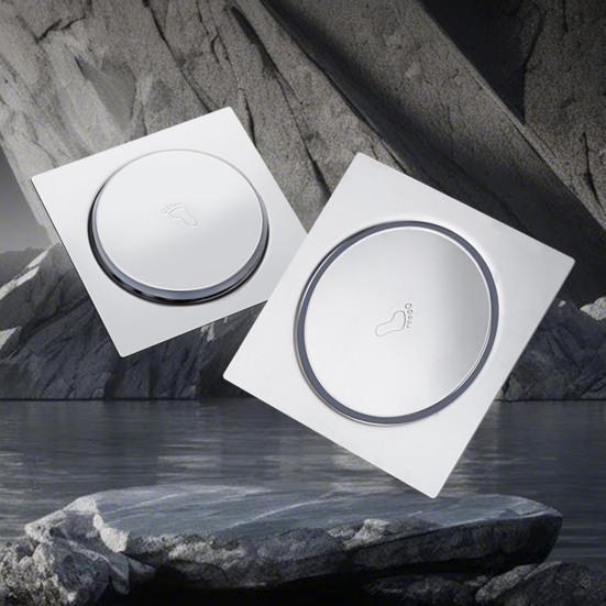 Stainless Steel Floor Drain Cover Precision Sealing Structure Blocks Odors Insects Foot-Pedal