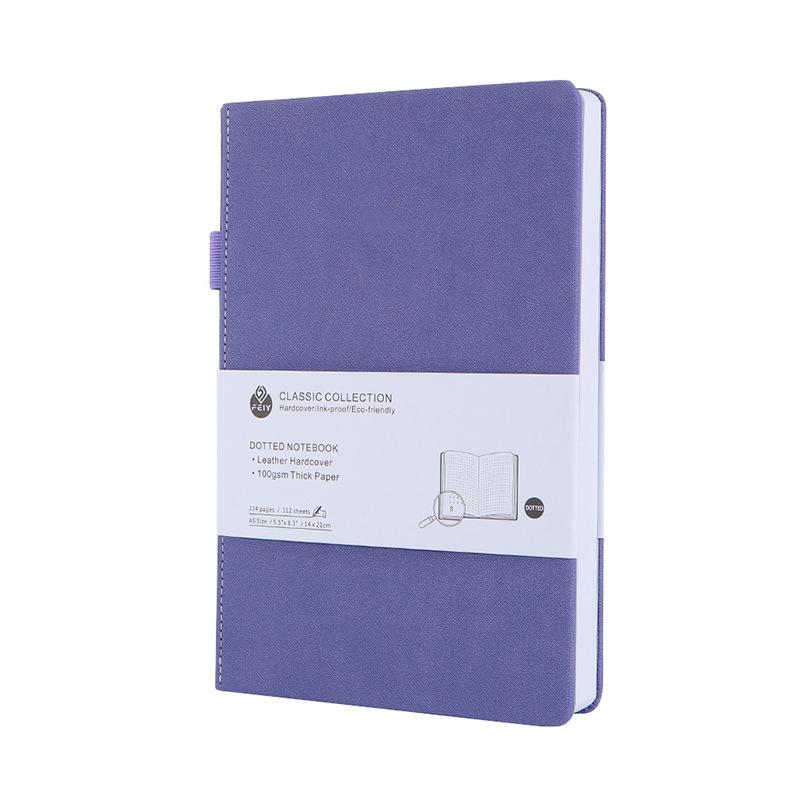 Quaderno A5 a Punti con Numeri di Pagina e Elastico - Spesso Blocco Note per Ufficio