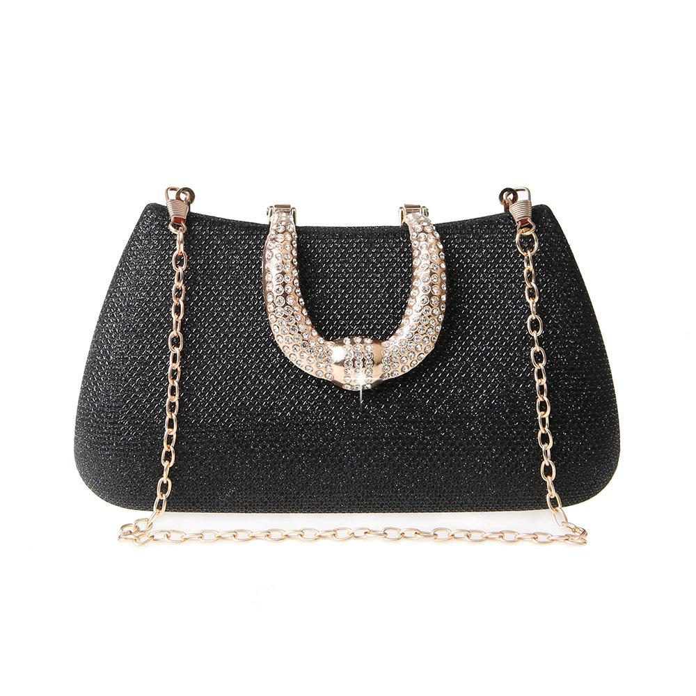 

Fashion Celebrity Dinner Bag Sparkling Small Bag Women s 2024 New Style Versatile Chain Bag Single Shoulder Diagonal Straddle чёрный