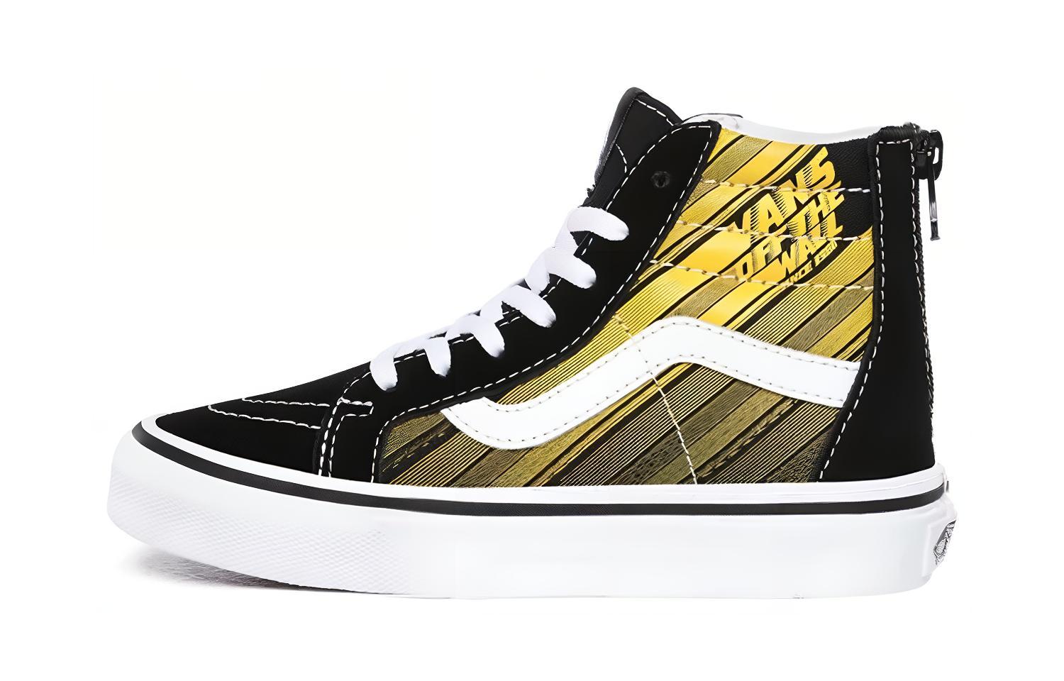 Vans SK8 Canvas High top Детские скейтбордические кеды Черно-желтые Дети возрастом 3-7 лет VN0A4BUX0MM 34