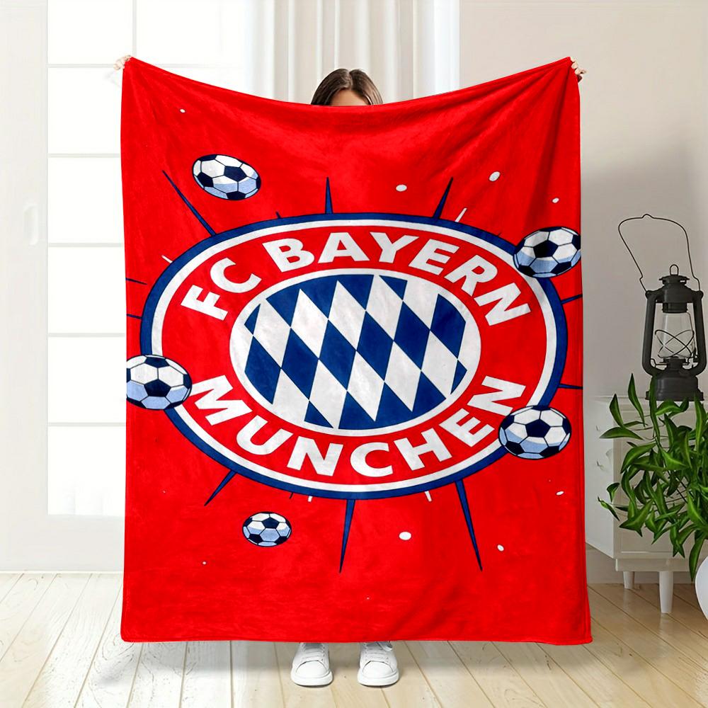 Red Soccer Designed Flannel blanket for bedroom, living room, sofa, and nap