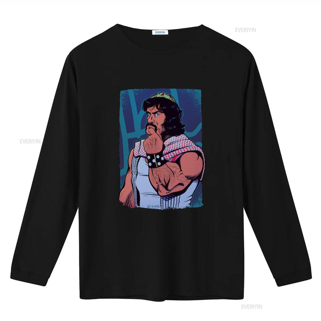 Retro Cartoon Classic Wrestler Print Casual Streetwear T Shirt vintage Washed Breathable Stylish streetwear Comfortable